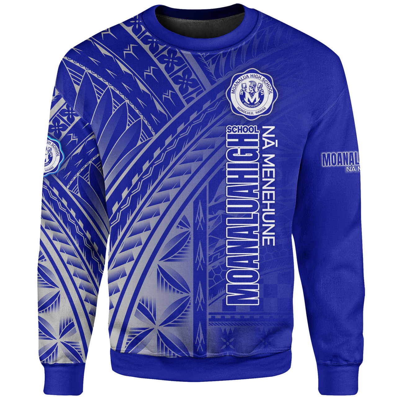 Hawaii Moanalua High School Sweatshirt - Moanalua NÄ Menehune Hawaii Patterns