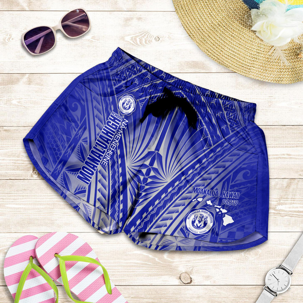 Hawaii Moanalua High School Women Shorts - Moanalua NÄ Menehune Hawaii Patterns