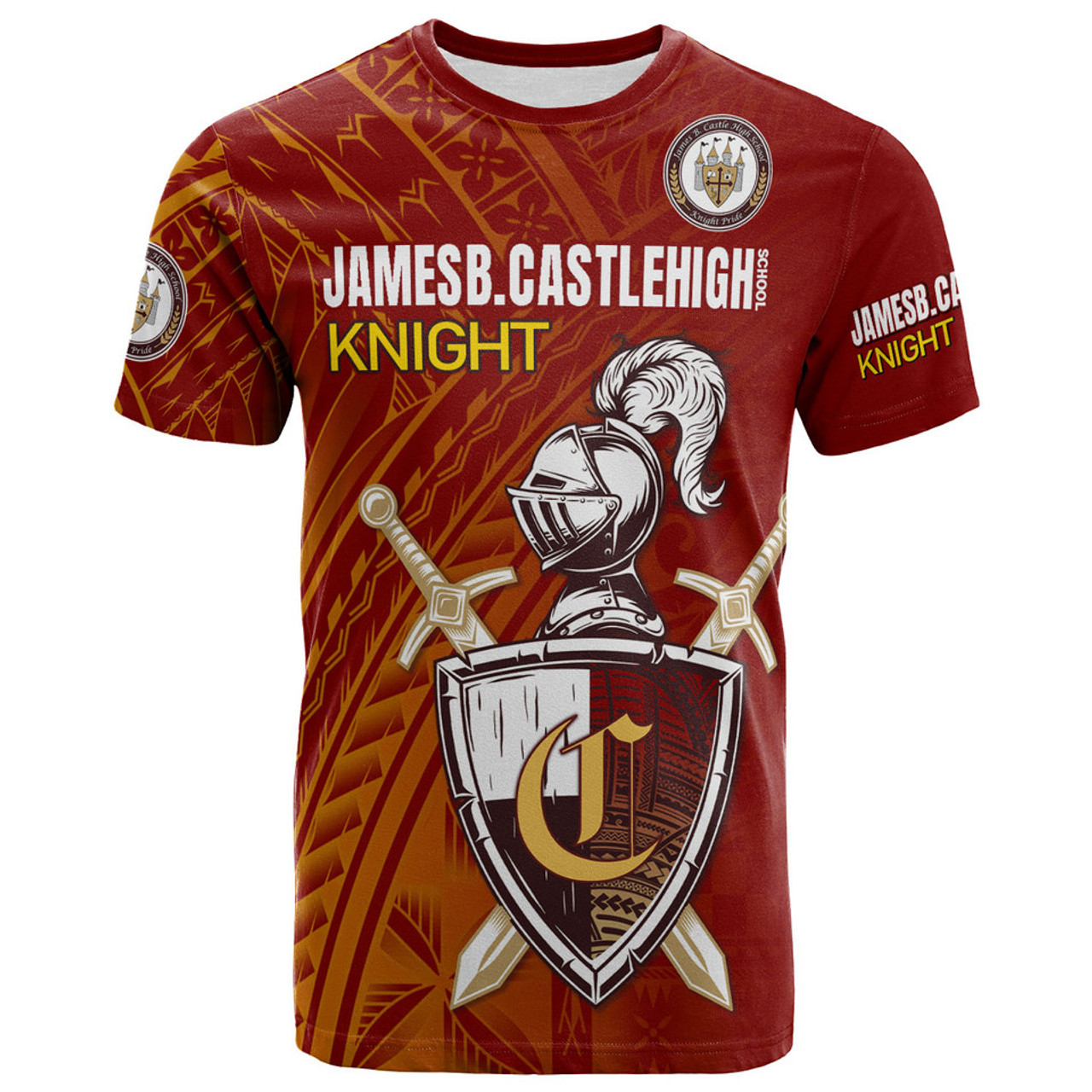 Hawaii James B. Castle High School T-Shirt - Custom Knights With Shield Hawaii Patterns