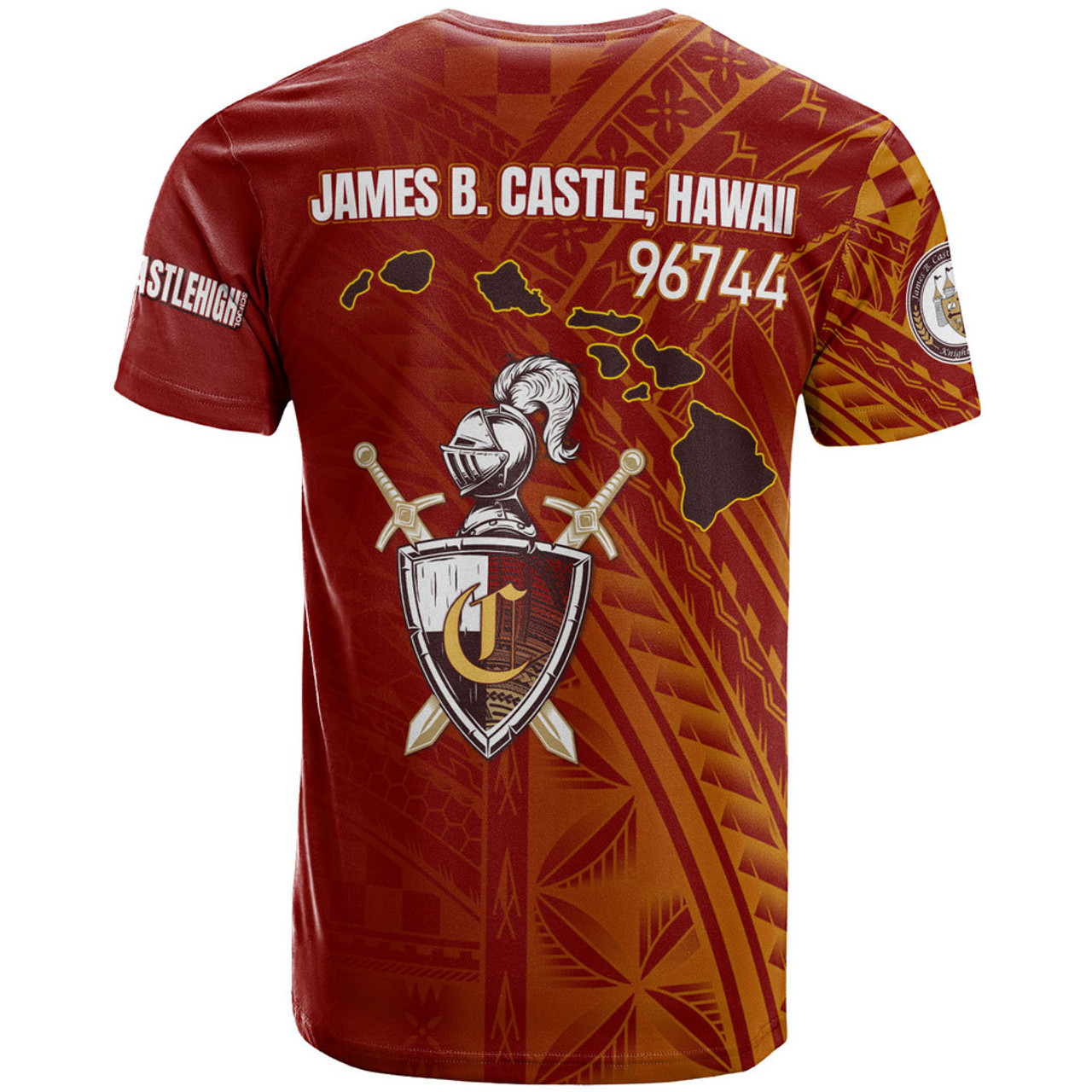 Hawaii James B. Castle High School T-Shirt - Custom Knights With Shield Hawaii Patterns
