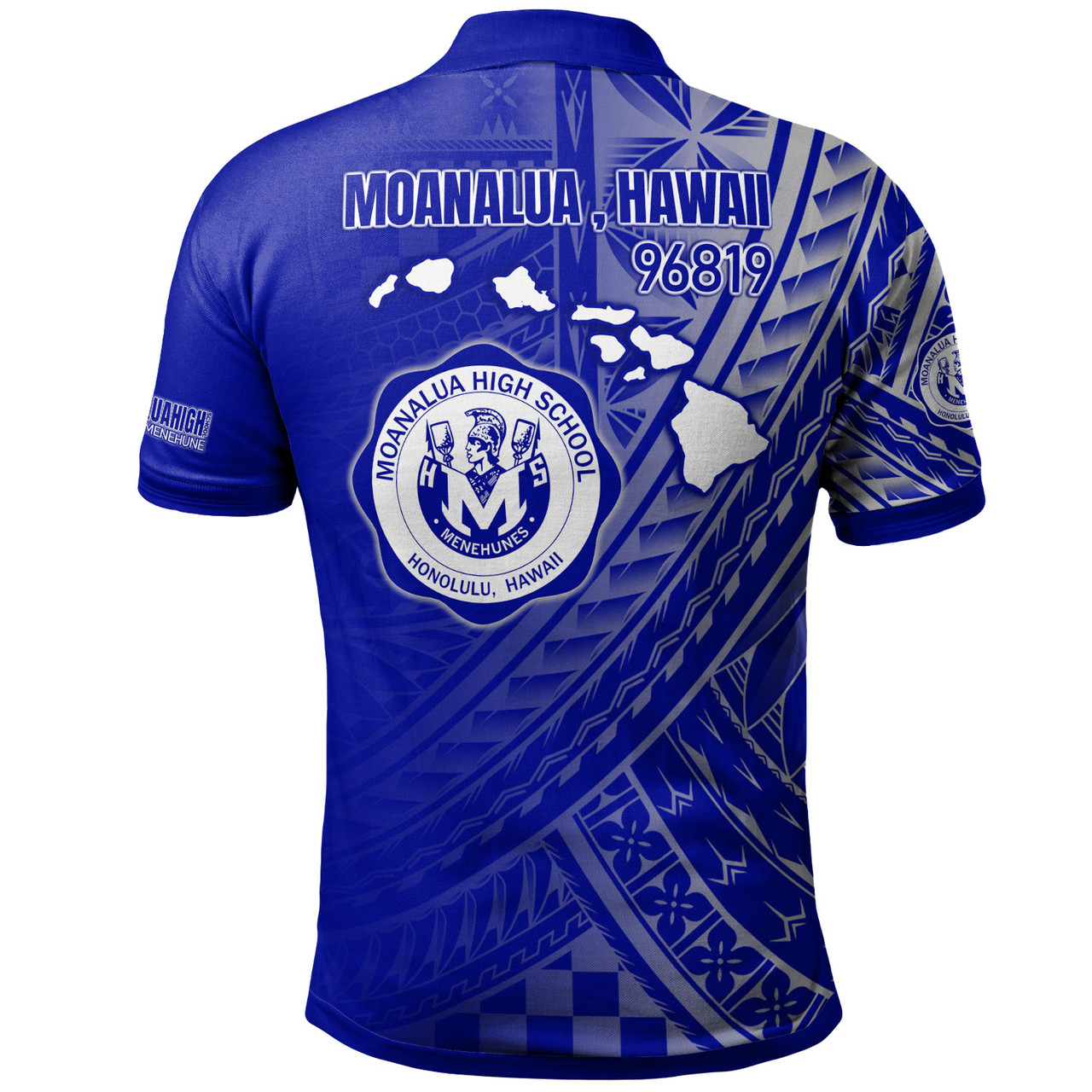 Hawaii Moanalua High School Polo Shirt - Custom Moanalua NÄ Menehune Hawaii Patterns