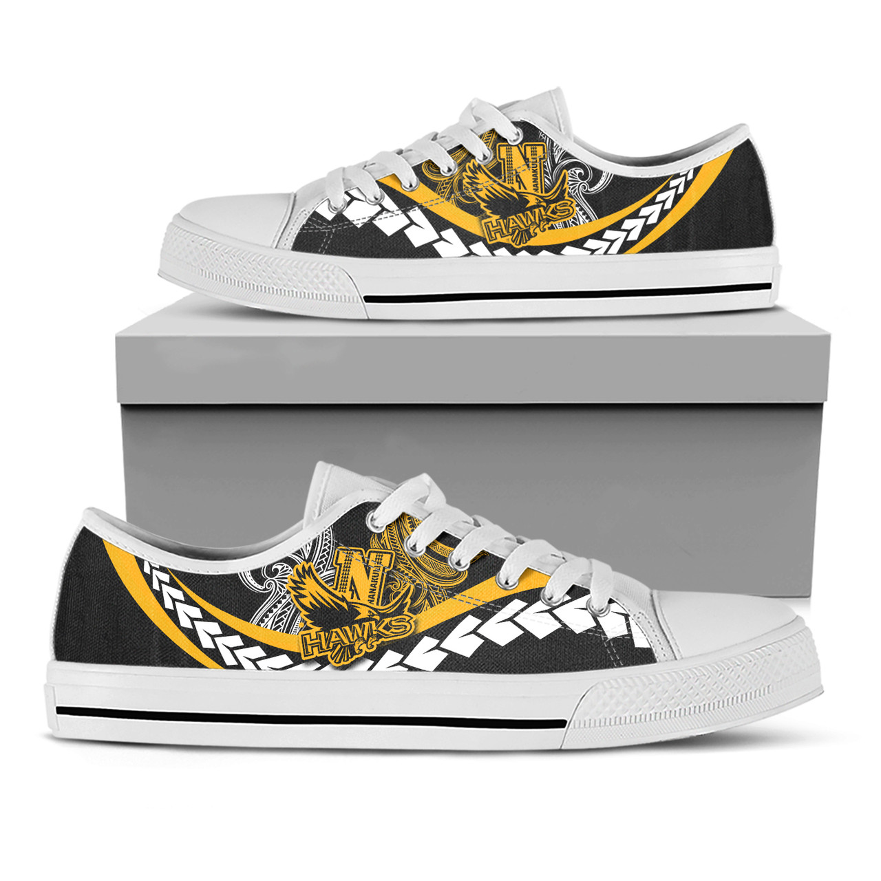 Hawaii Custom Low Top Shoes - Nanakuli High School Polynesian Tribal Pattern