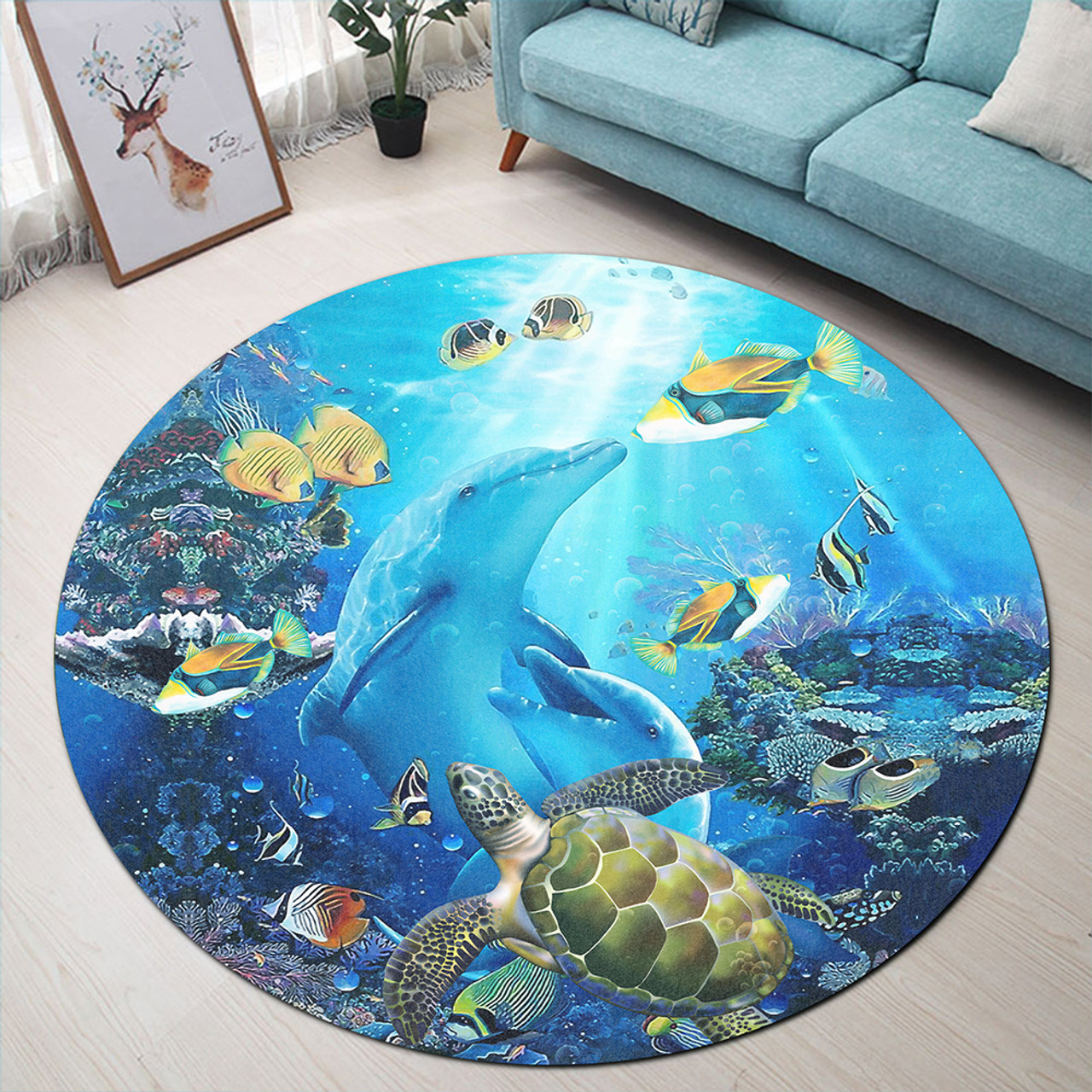 Hawaii Round Rug Animal Ocean