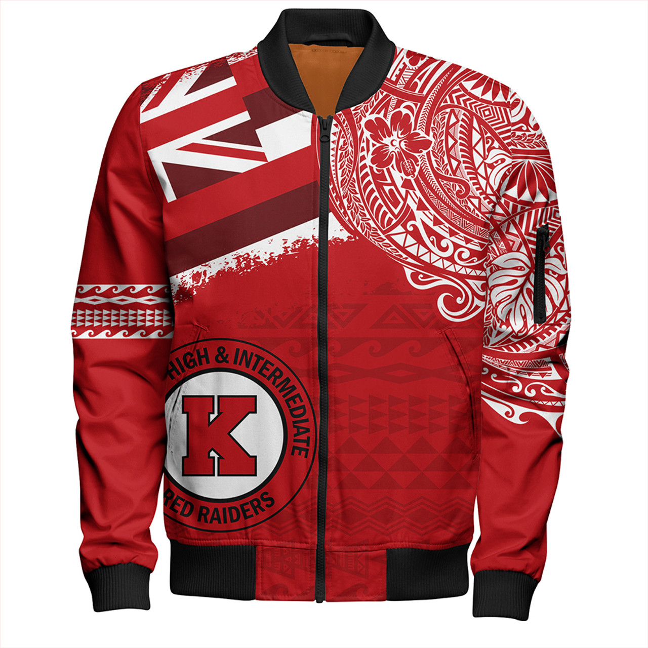 Hawaii Bomber Jacket Kahuku High And Intermediate School With Crest Style