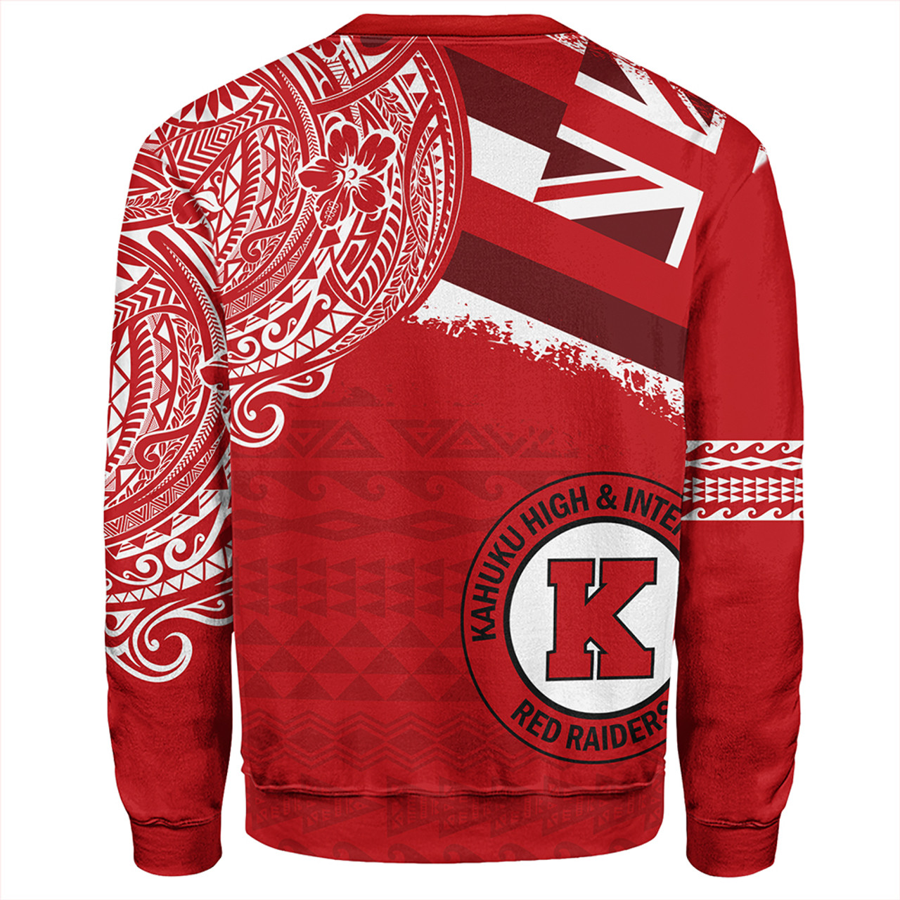 Hawaii Sweatshirt Kahuku High And Intermediate School With Crest Style