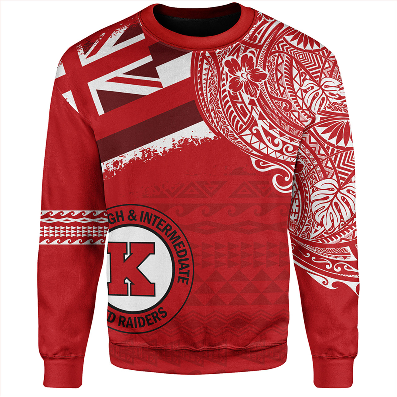 Hawaii Sweatshirt Kahuku High And Intermediate School With Crest Style