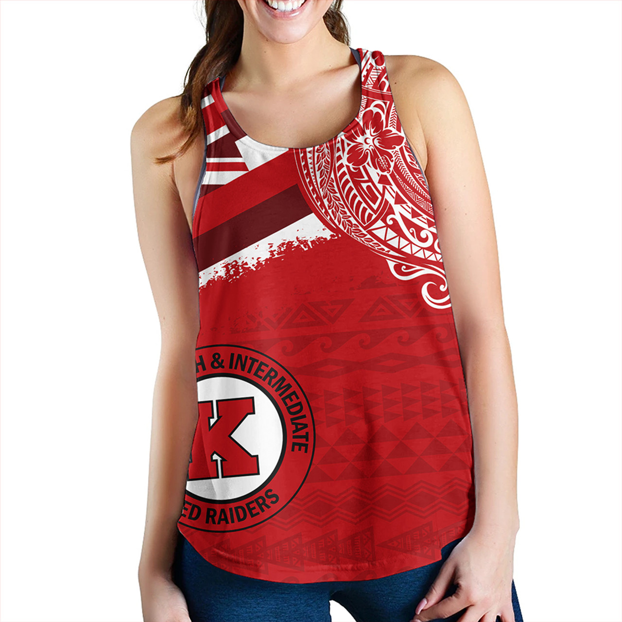 Hawaii Women Tank Kahuku High And Intermediate School With Crest Style