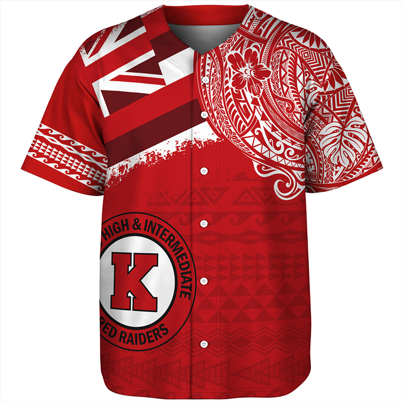 Hawaii Baseball Shirt Kahuku High And Intermediate School With Crest Style