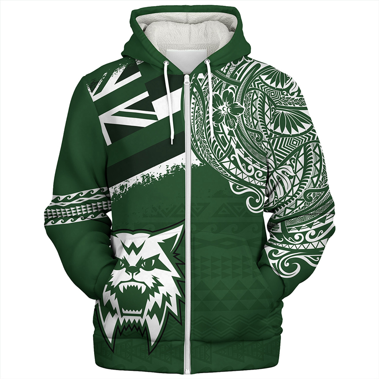 Hawaii Sherpa Hoodie Konawaena High School With Crest Style