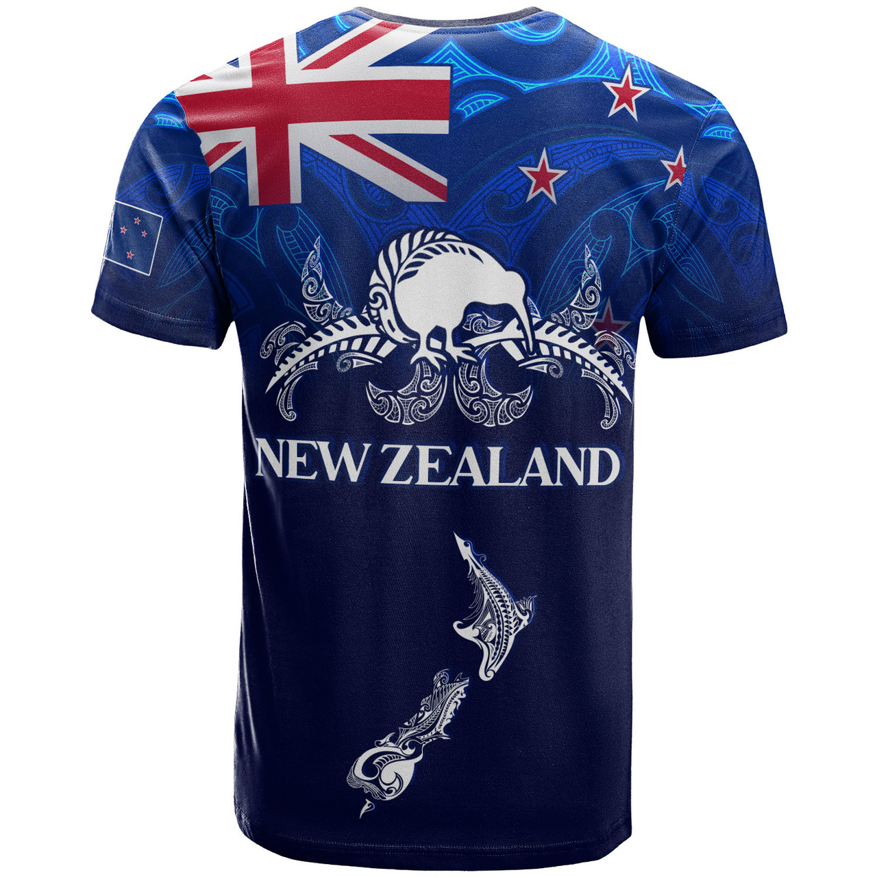 New Zealand T-Shirt - Custom Map Kiwi Bird Mascot