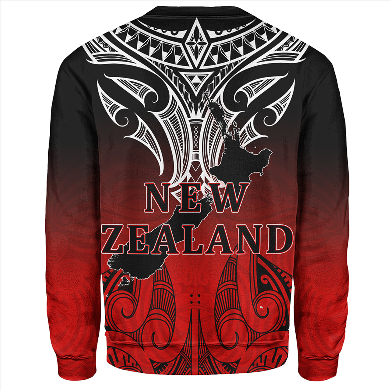 New Zealand Sweatshirt Maori Kiwi Bird Symbols Map