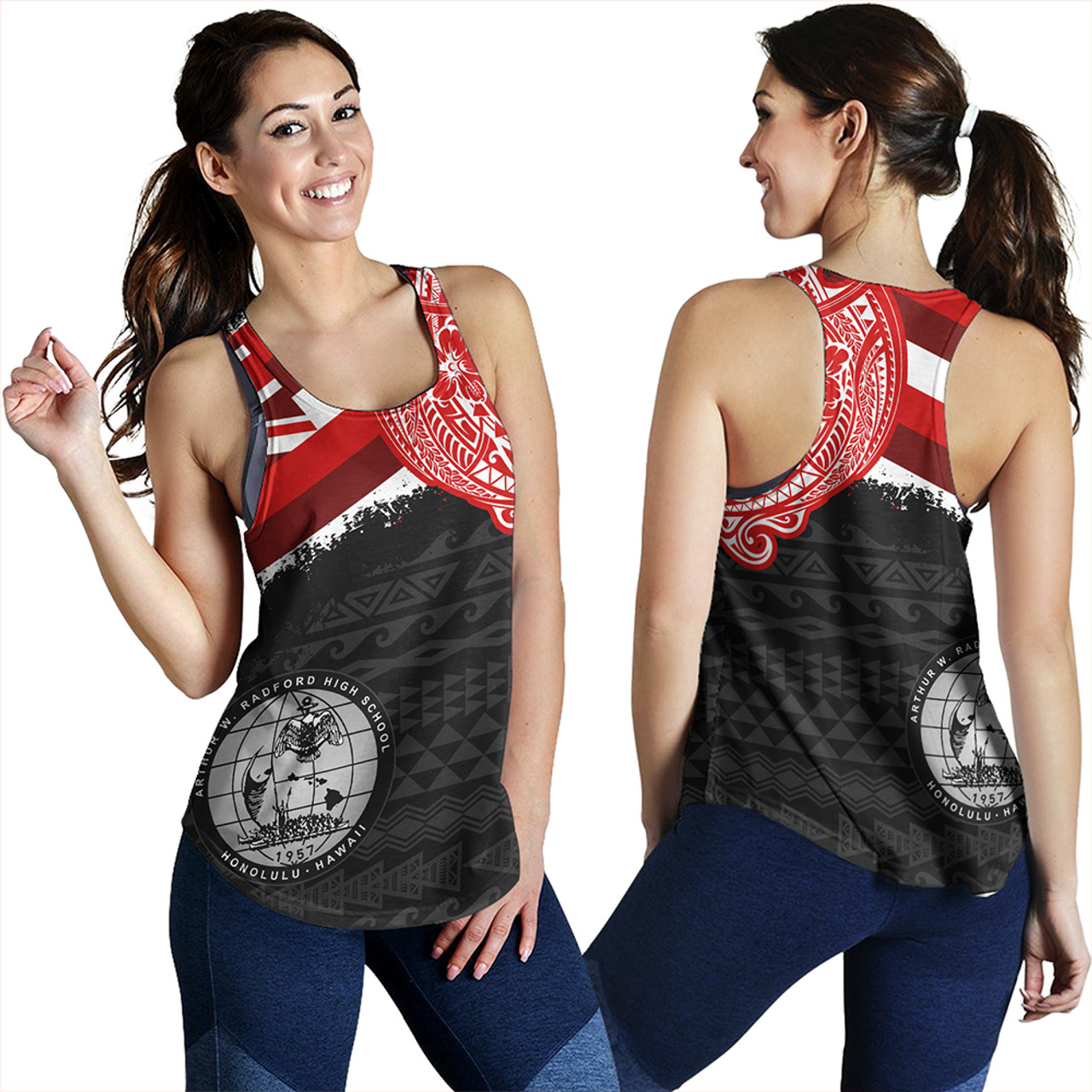 Hawaii Women Tank Admiral Arthur W Radford High School With Crest Style