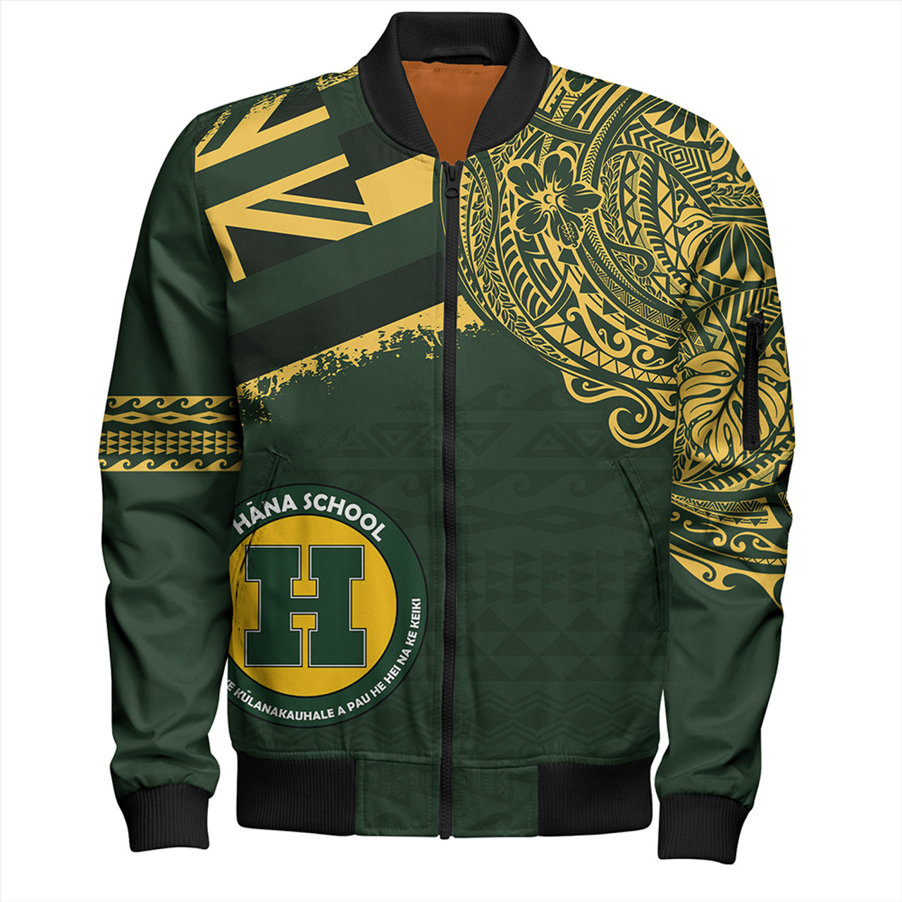 Hawaii Bomber Jacket Hana High And Elementary School With Crest Style