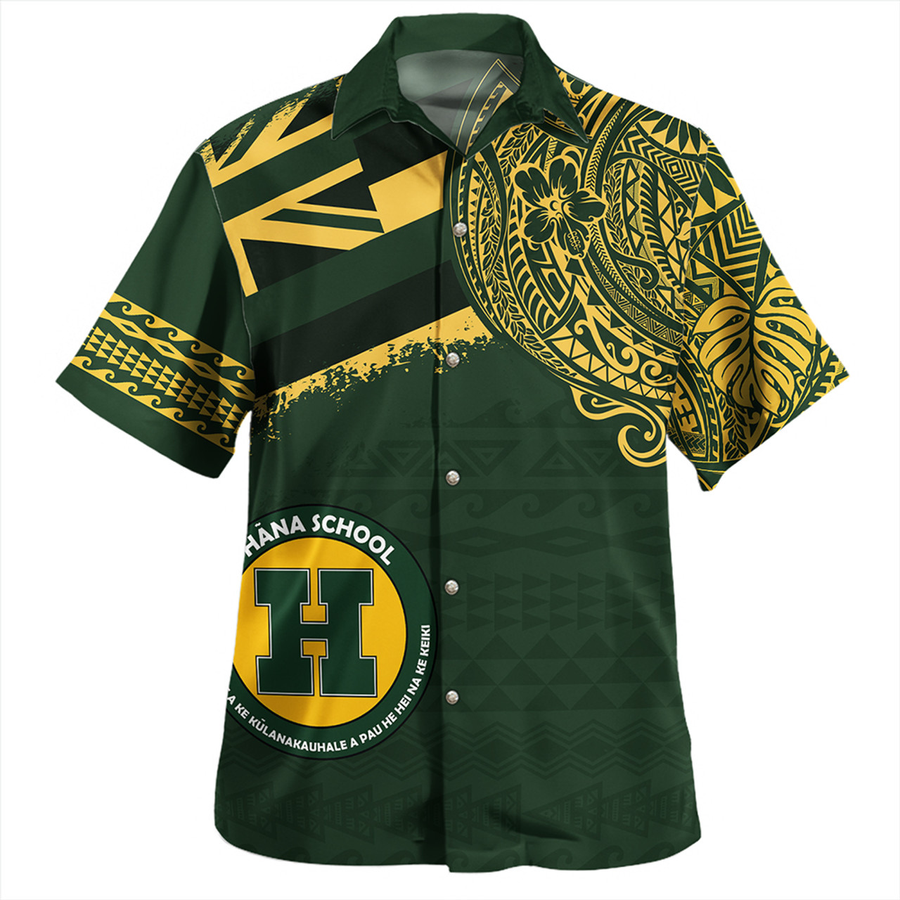 Hawaii Hawaiian Shirt Hana High And Elementary School With Crest Style