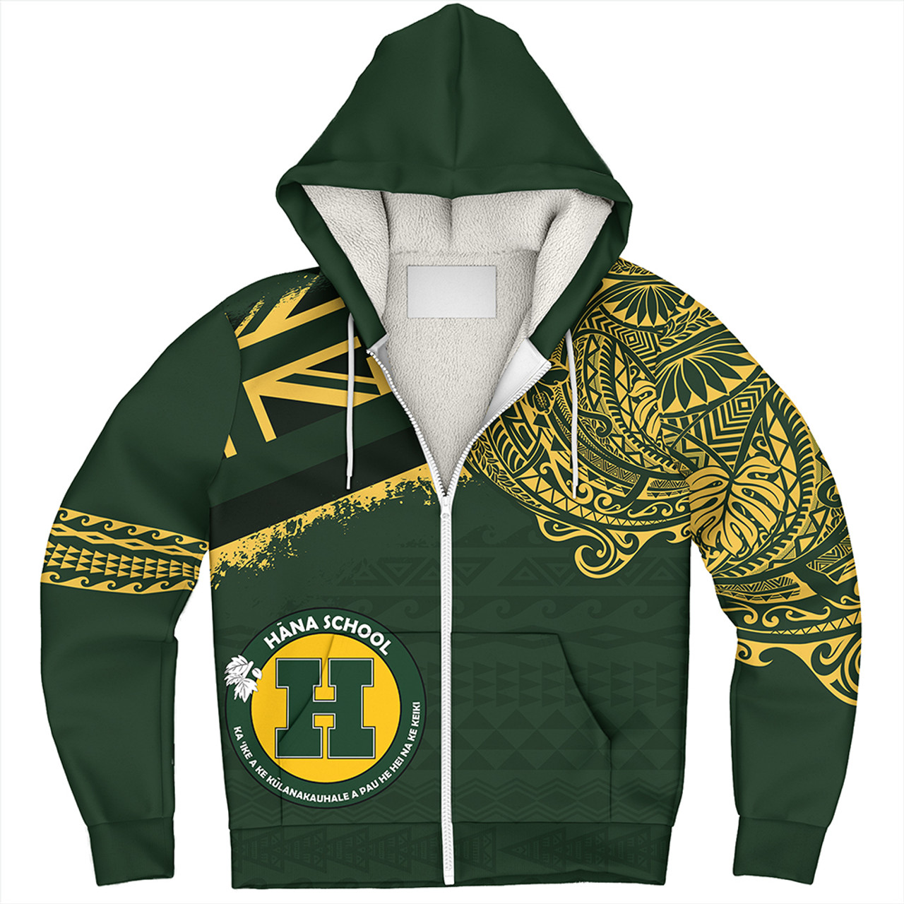 Hawaii Sherpa Hoodie Hana High And Elementary School With Crest Style