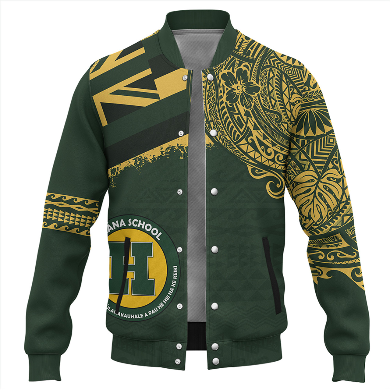 Hawaii Baseball Jacket Hana High And Elementary School With Crest Style