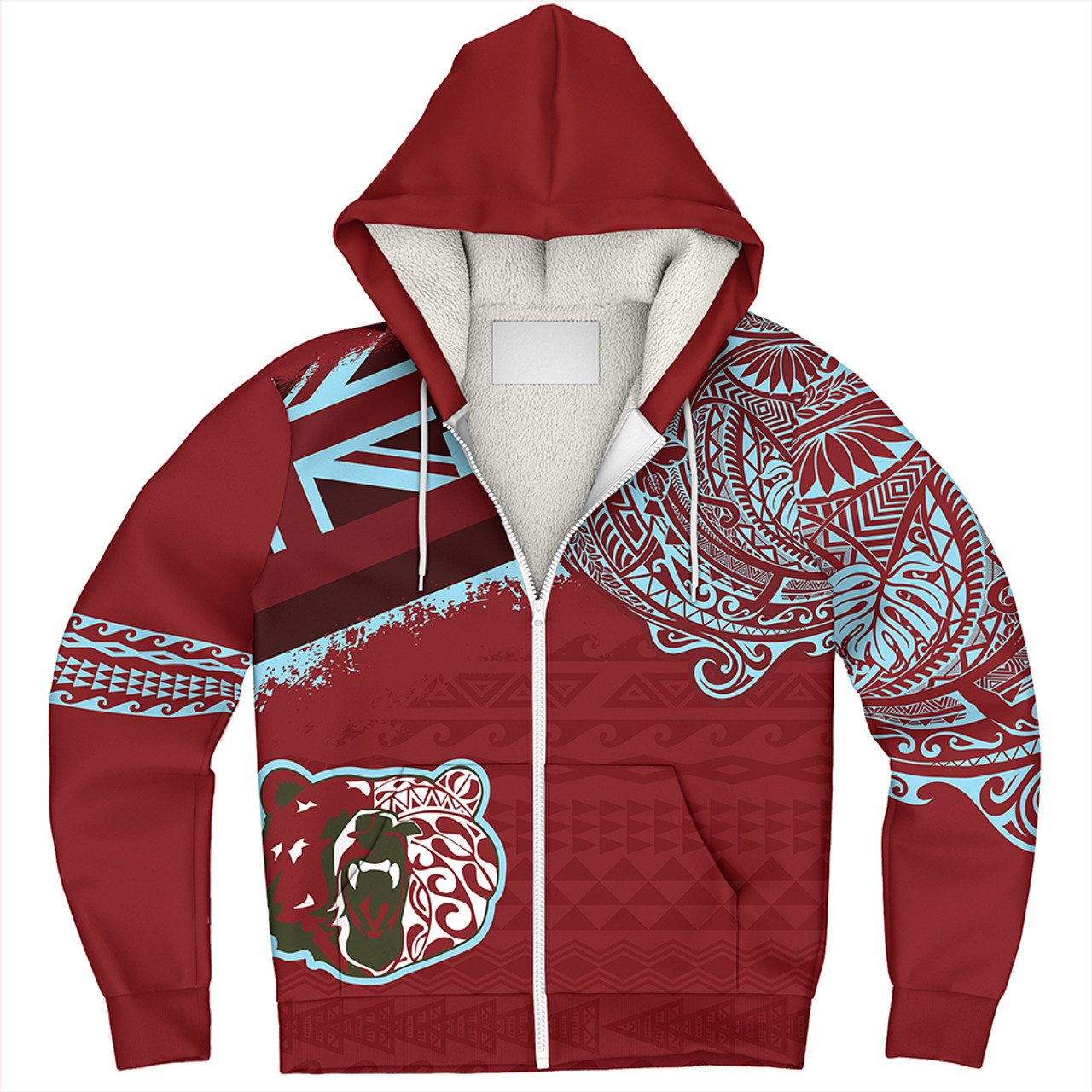 Hawaii Sherpa Hoodie Henry Perrine Baldwin High School With Crest Style