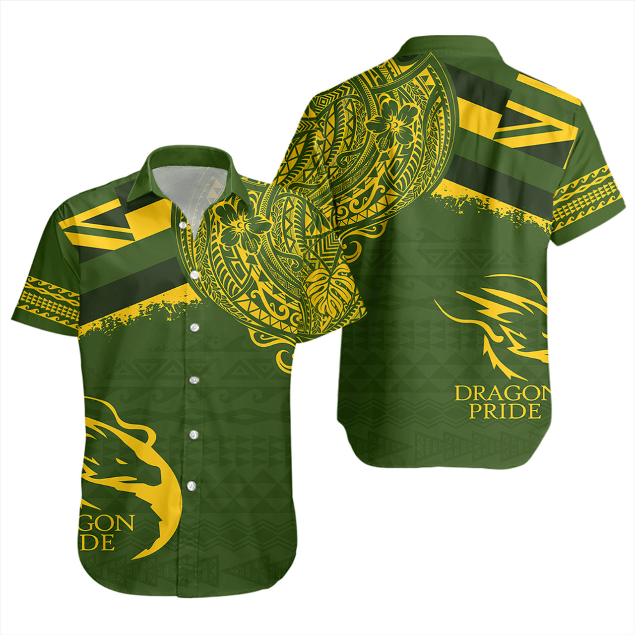 Hawaii Short Sleeve Shirt Honokaa High And Intermediate School With Crest Style