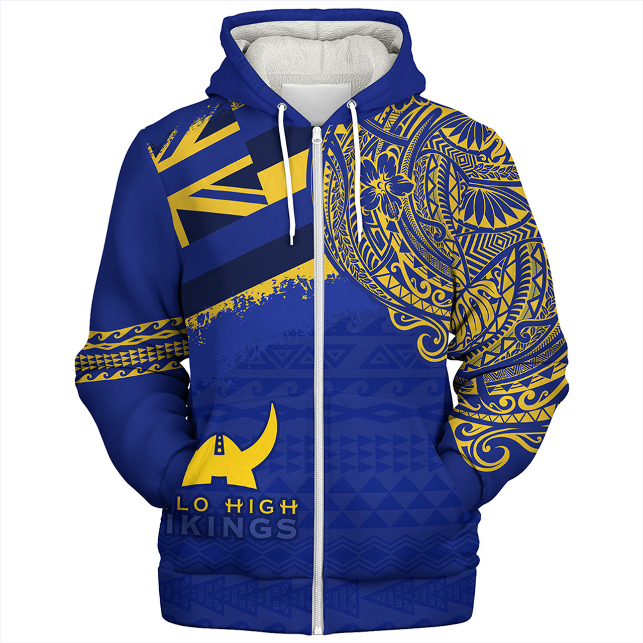 Hawaii Sherpa Hoodie Hilo High School With Crest Style