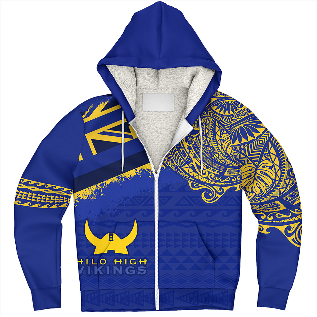 Hawaii Sherpa Hoodie Hilo High School With Crest Style