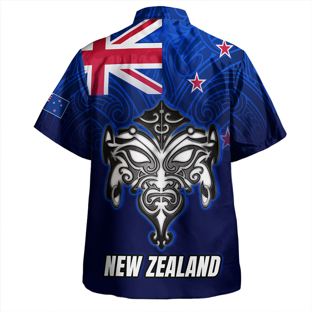 New Zealand Hawaiian Shirt - New Zealand Map Maori Face Patterns