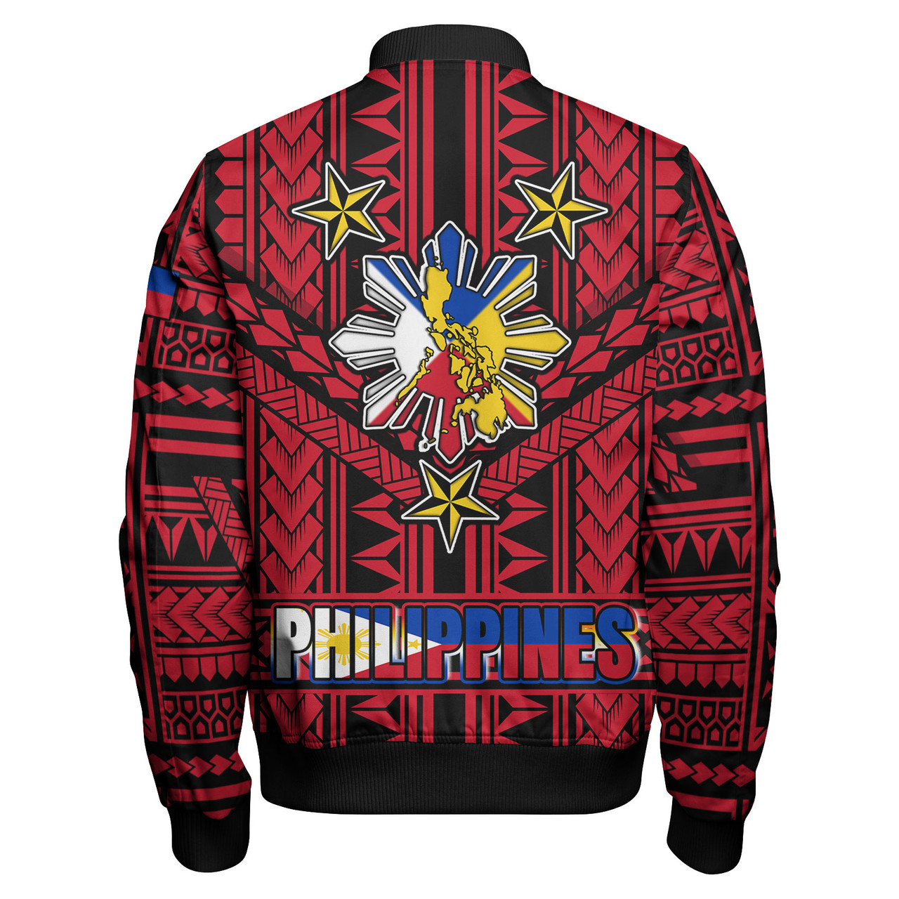 Philippines Bomber Jacket - Filipino Sun And Stars Tribal Tattoo Patterns Style