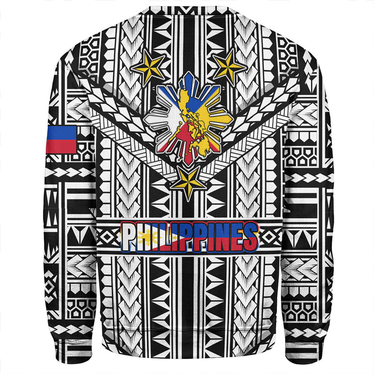 Philippines Sweatshirt - Filipino Sun And Stars Tribal Tattoo Patterns Style