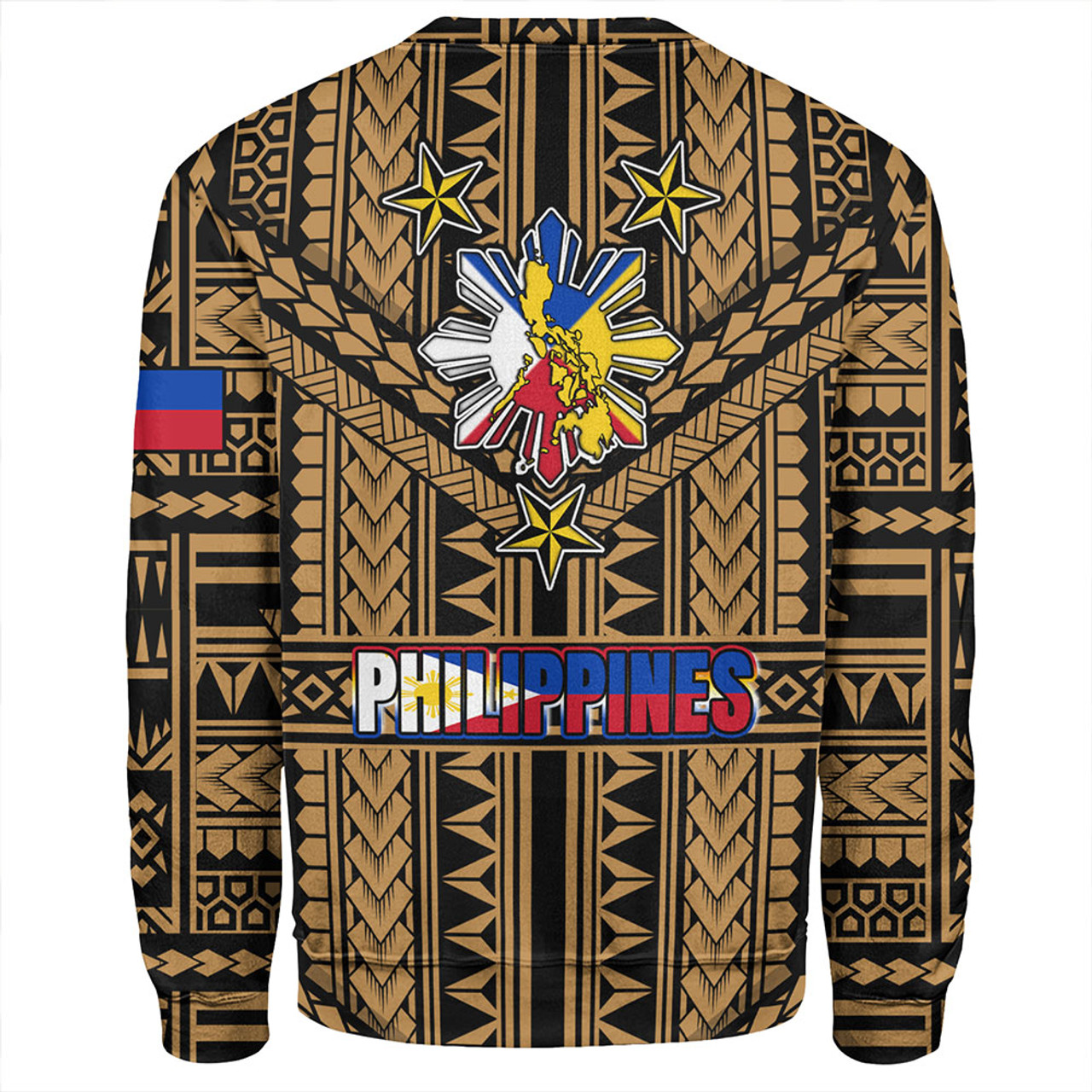 Philippines Sweatshirt - Filipino Sun And Stars Tribal Tattoo Patterns Style