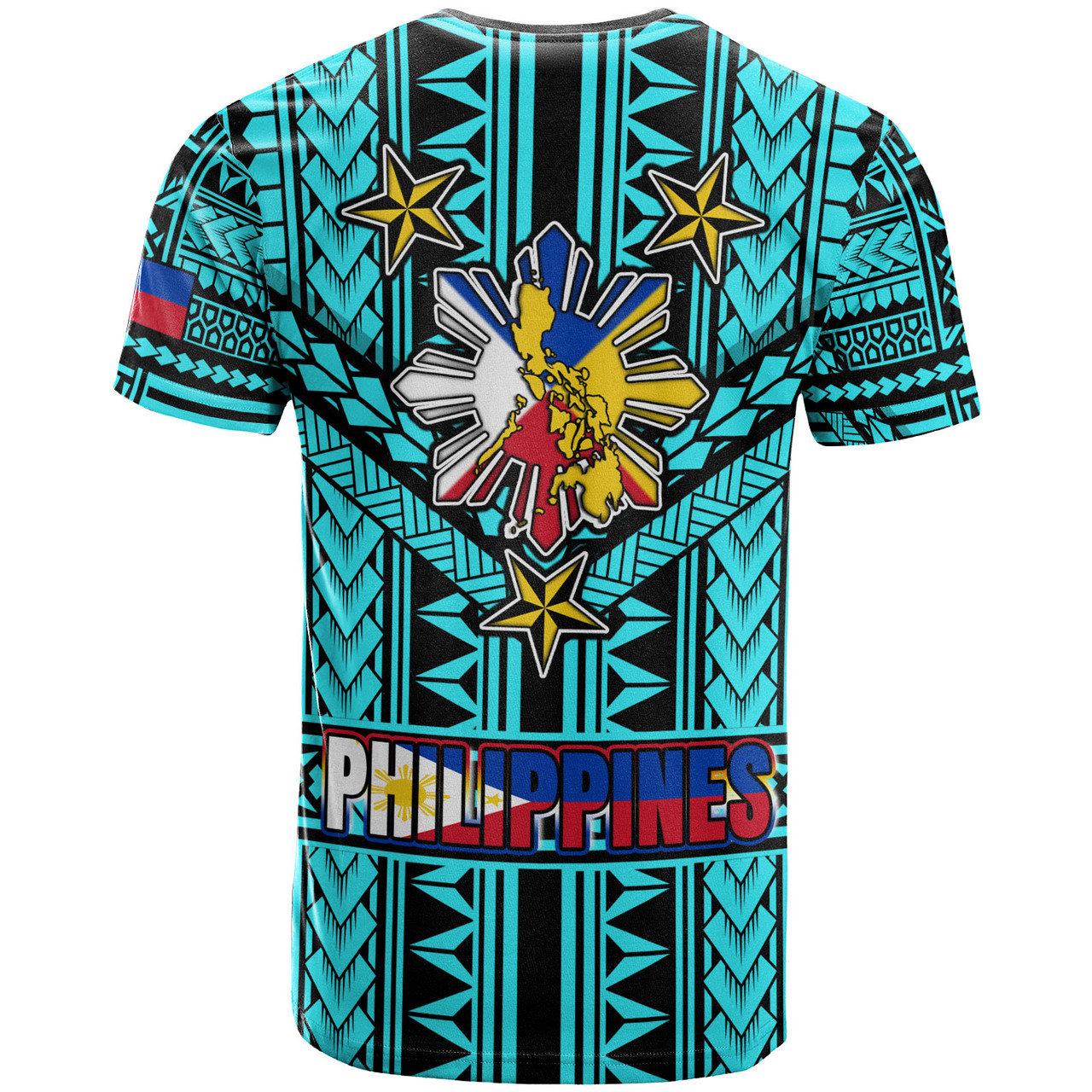 Philippines T-Shirt - Filipino Sun And Stars Tribal Tattoo Patterns Style