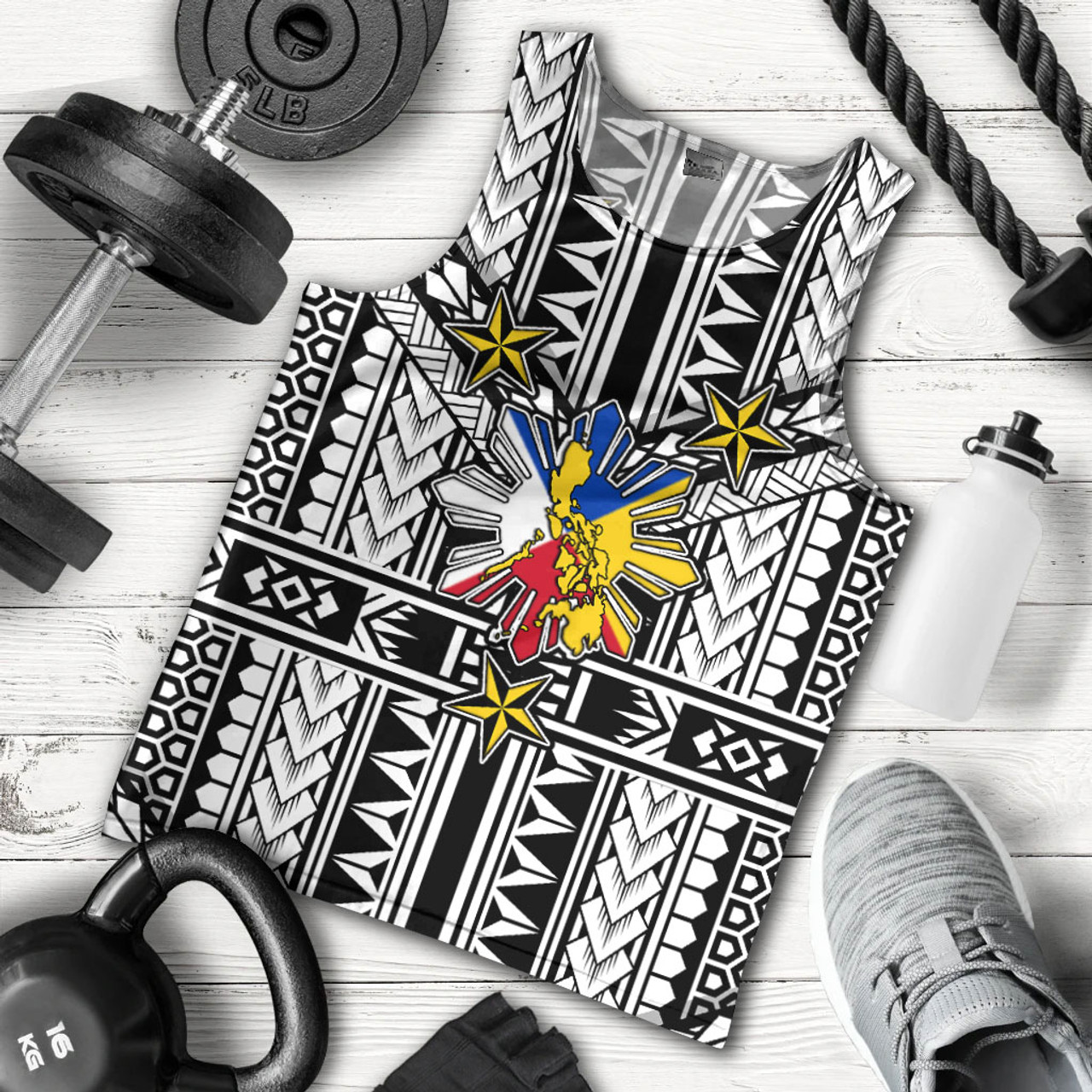 Philippines Tank Top - Filipino Sun And Stars Tribal Tattoo Patterns Style