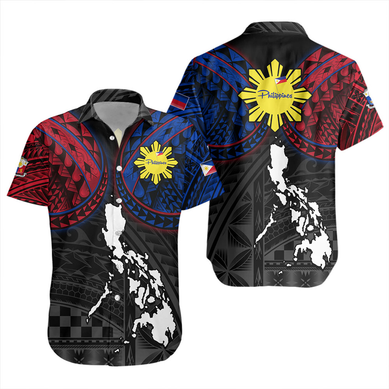 Philippines Short Sleeve Shirt - Philippines Half Sleeve Tattoo Patterns Style