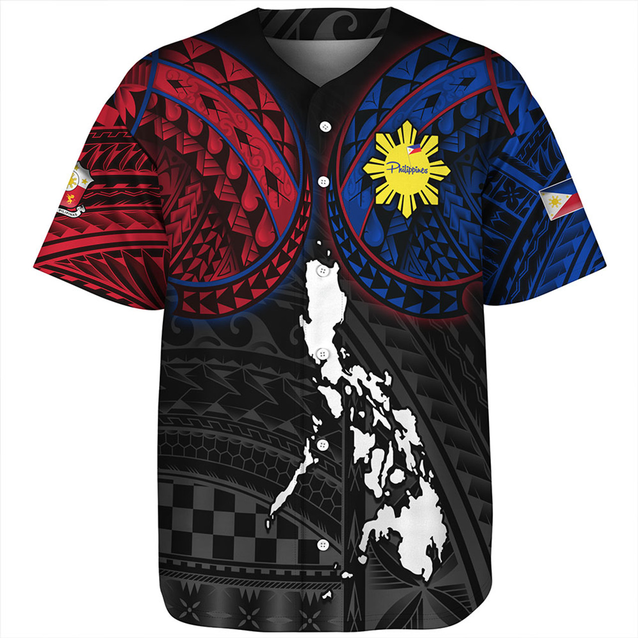 Philippines Baseball Shirt - Philippines Half Sleeve Tattoo Patterns Style