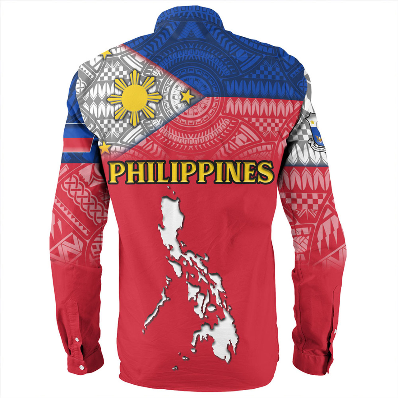 Philippines Long Sleeve Shirt - Philippines Map And Flag Color Style