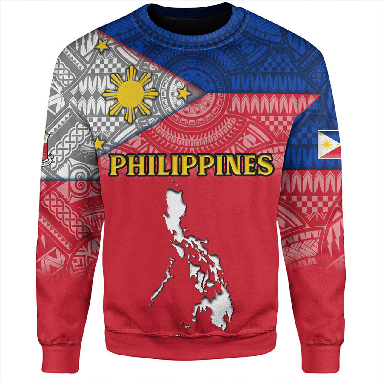 Philippines Sweatshirt - Philippines Map And Flag Color Style