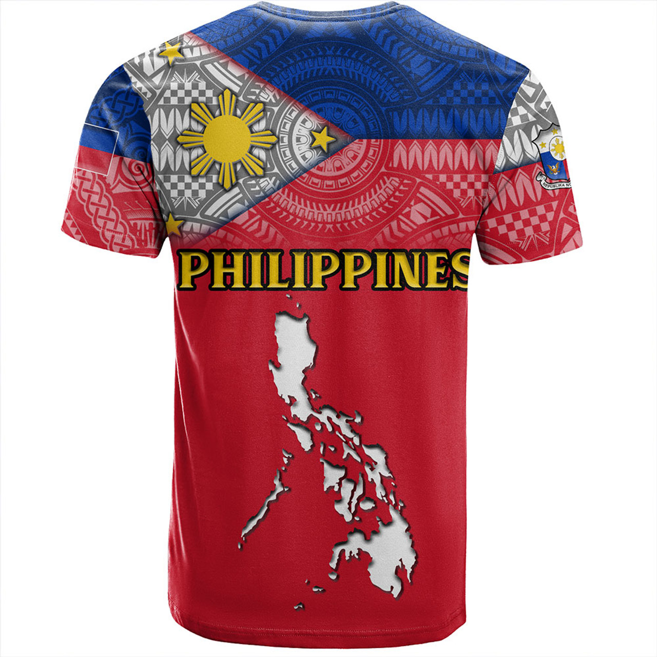 Philippines T-Shirt - Philippines Map And Flag Color Style