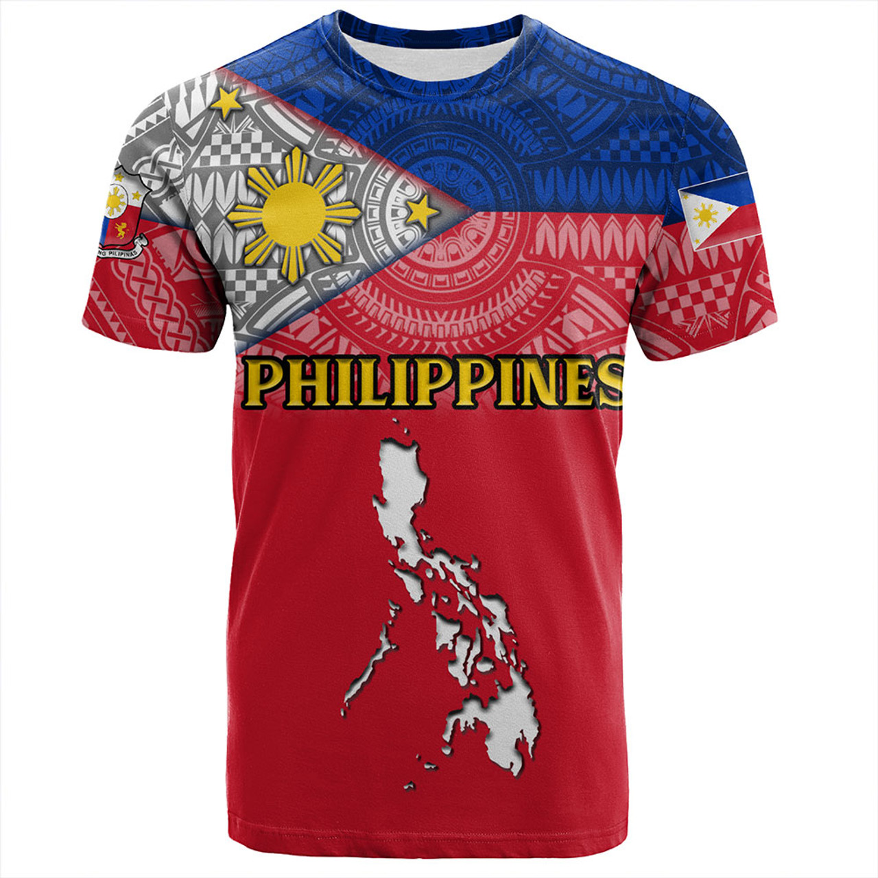 Philippines T-Shirt - Philippines Map And Flag Color Style
