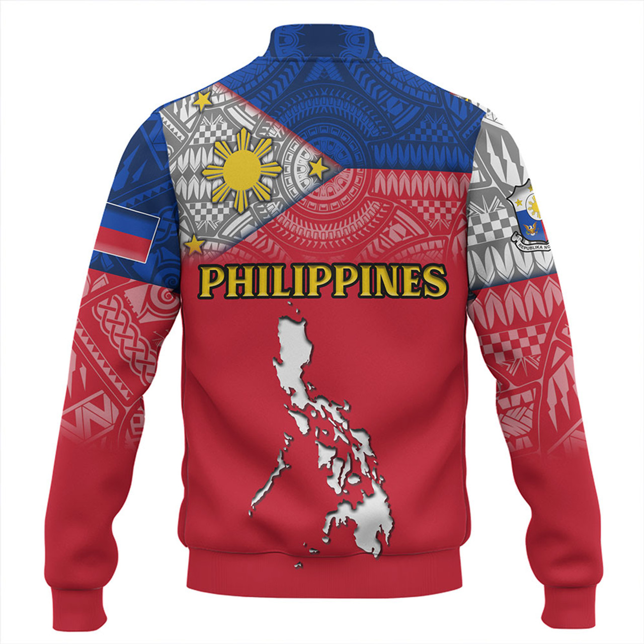Philippines Baseball Jacket - Philippines Map And Flag Color Style