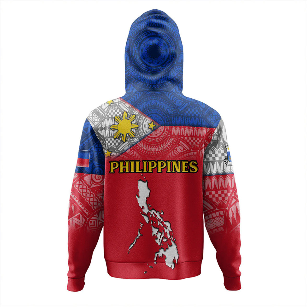 Philippines Hoodie - Philippines Map And Flag Color Style