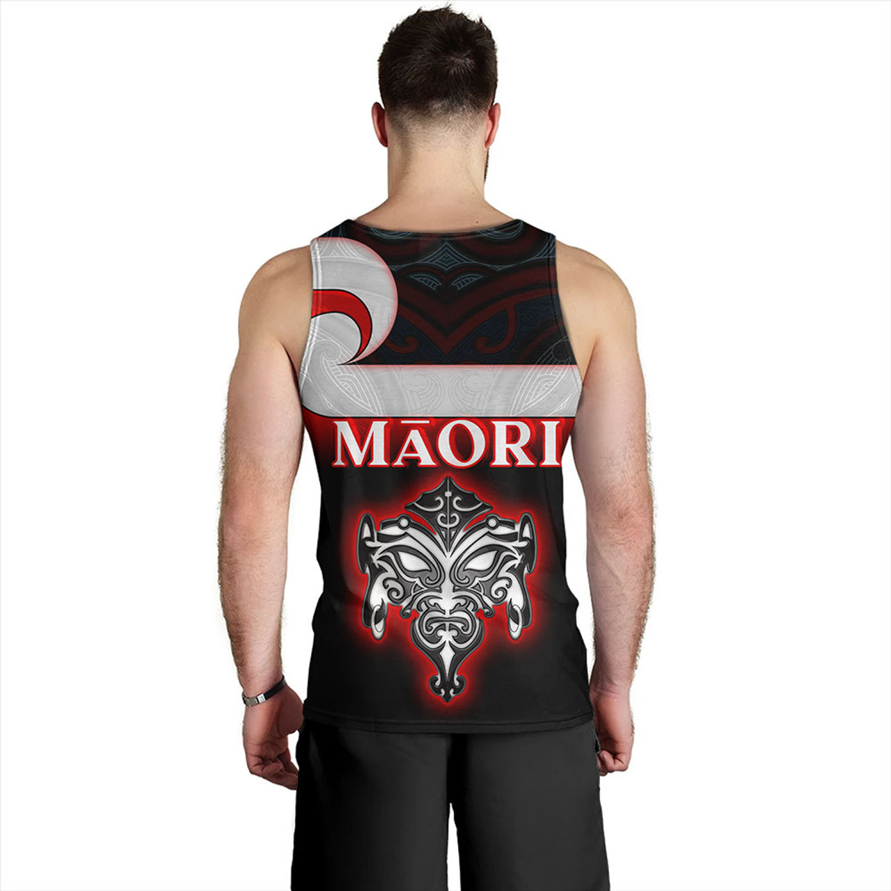 New Zealand Tank Top - Maori Face And Flag Patterns