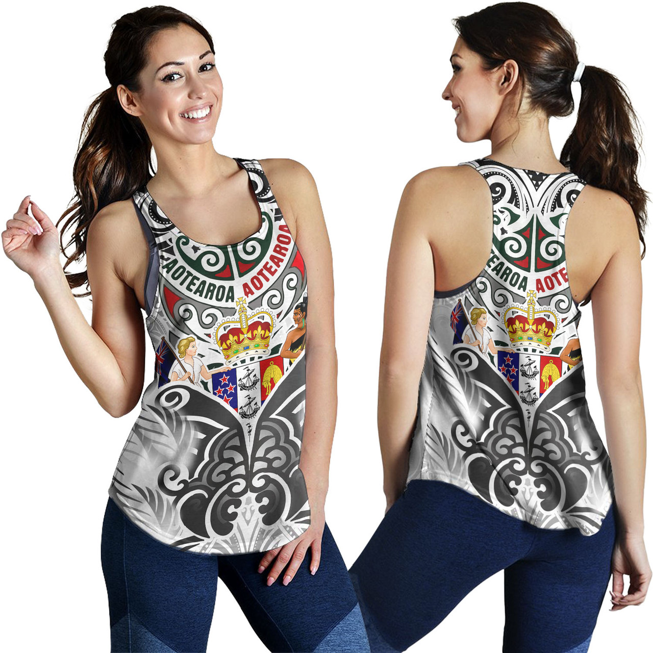 New Zealand Aotearoa Women Tank Maori Traditional Hongi - The Breath Of Life Coat Of Arms Tribal Patterns