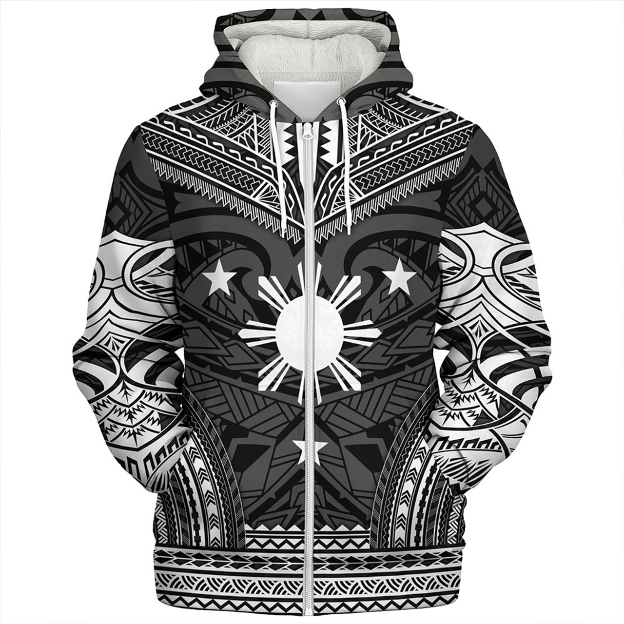 Philippines Sherpa Hoodie - Philippines Cheif Tattoo Patterns Style