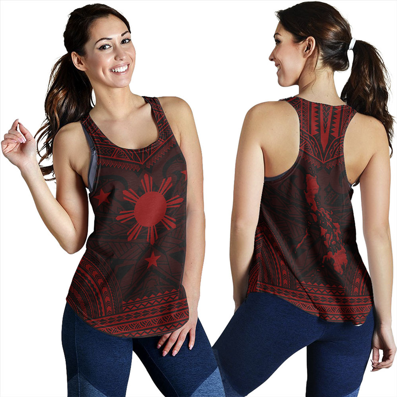 Philippines Women Tank - Philippines Cheif Tattoo Patterns Style