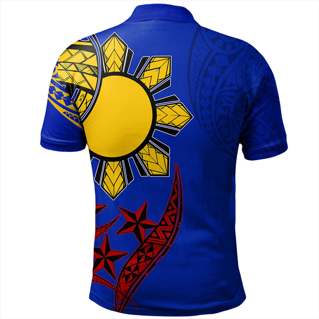 Philippines Polo Shirt Tribal Sun In My Heart Color Flag Style