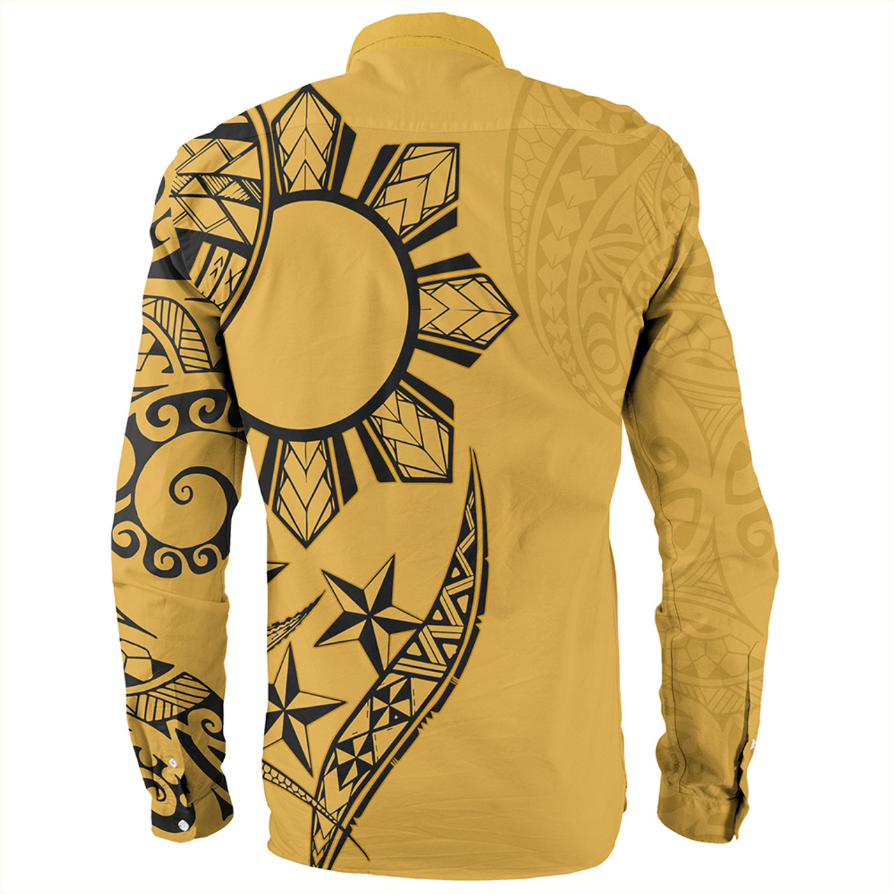 Philippines Long Sleeve Shirt Tribal Sun In My Heart Gold Style