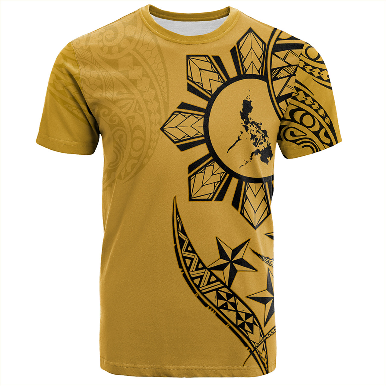 Philippines T-Shirt Tribal Sun In My Heart Gold Style