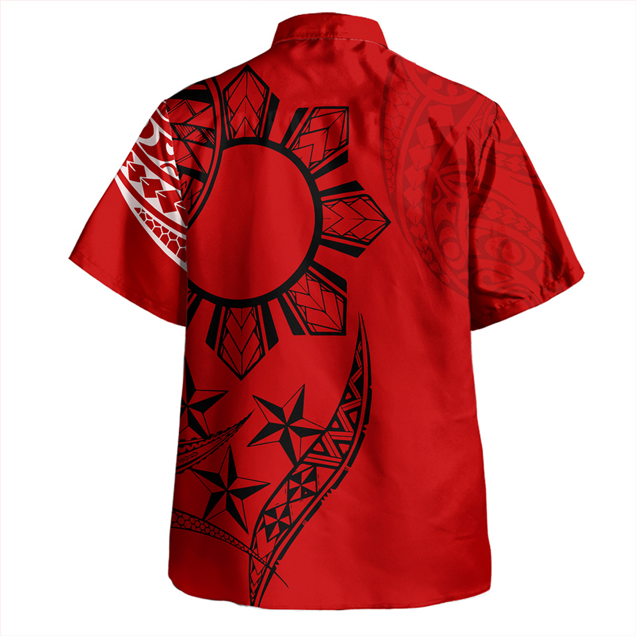 Philippines Hawaiian Shirt Tribal Sun In My Heart Red Style