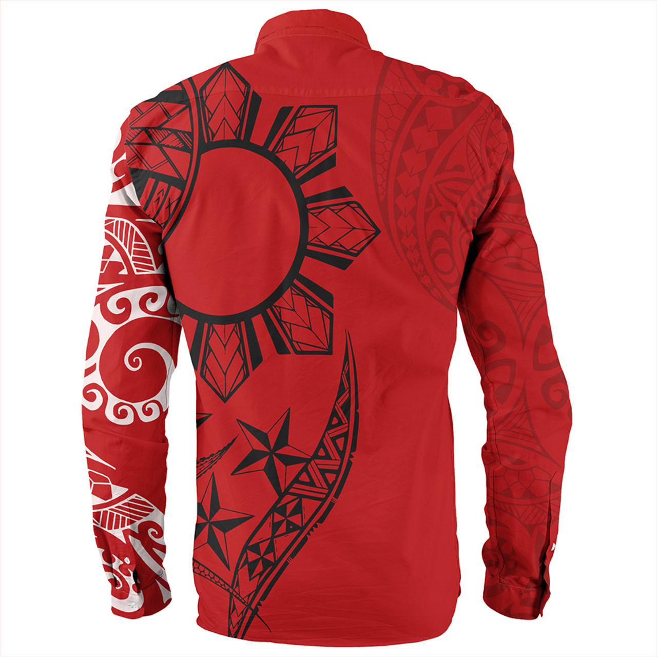 Philippines Long Sleeve Shirt Tribal Sun In My Heart Red Style