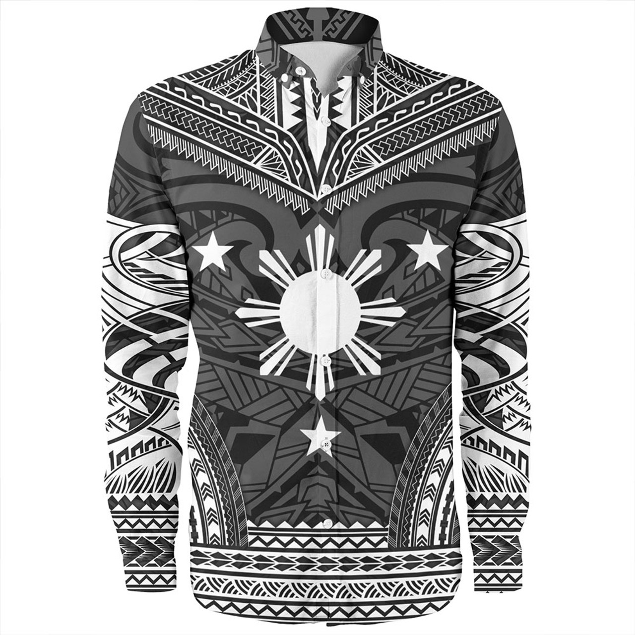 Philippines Long Sleeve Shirt - Philippines Cheif Tattoo Patterns Style