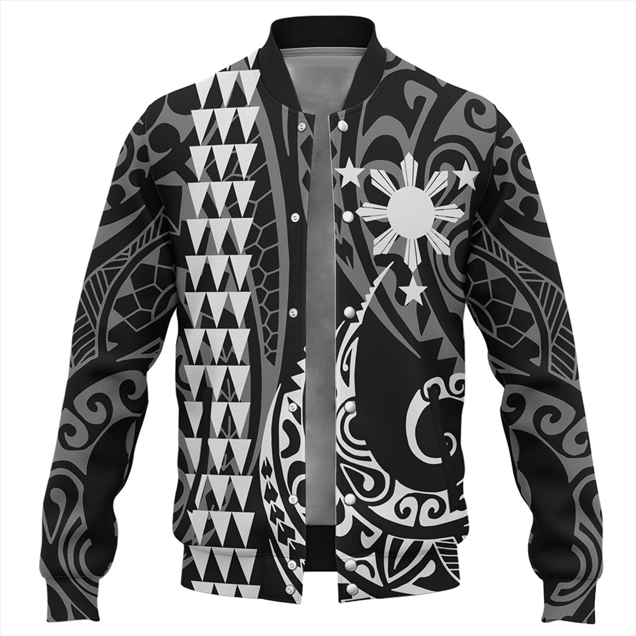 The Philippines Baseball Jacket Sun White Kakau Style