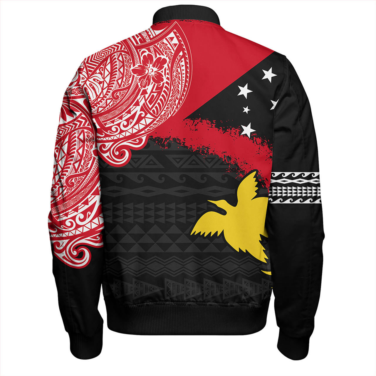 Papua Bomber Jacket Melanesian Flag With Coat Of Arms